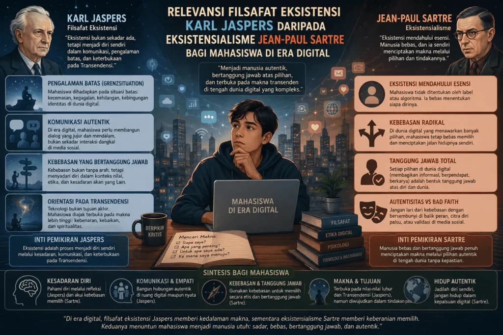 Relevansi Filsafat Eksistensi Karl Jaspers daripada Eksistensialisme Jean-Paul Sartre bagi Mahasiswa FUSPI di Era Digital