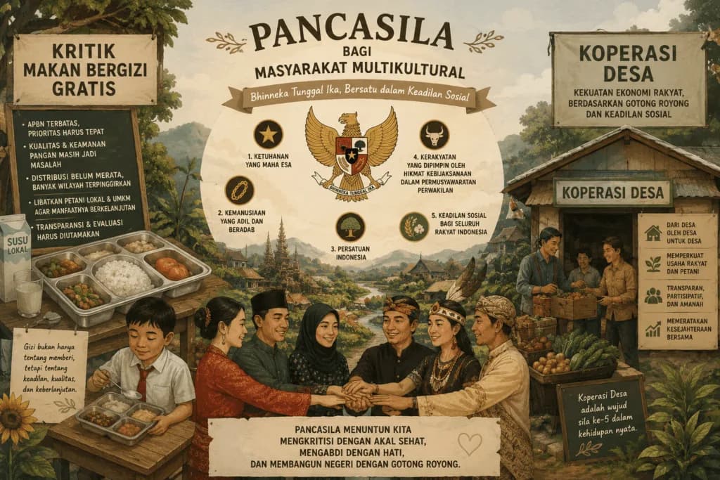 Pancasila bagi Masyarakat Multikultural: Kritik Makan Bergizi Gratis dan Koperasi Desa