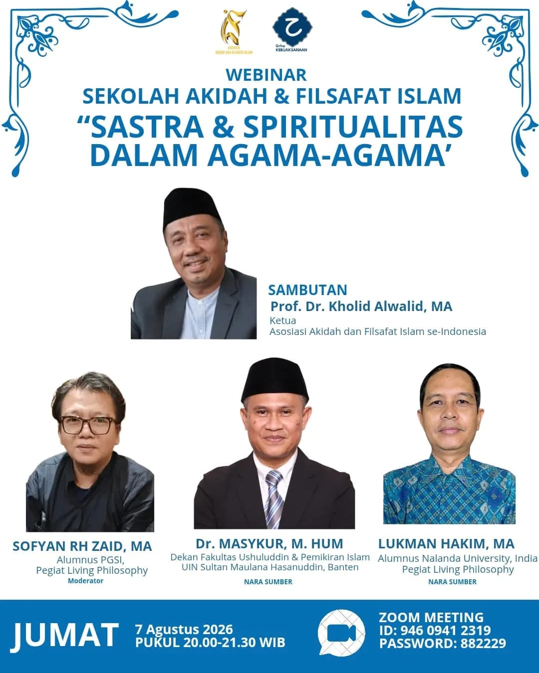 Webinar ASAFI 'Sastra & Spiritualitas Dalam Agama-Agama'